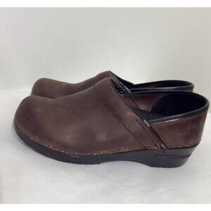 Dankso Antique Brown Oiled Leather Women's Clogs Shoes Size 39/US 8.5 Women’s